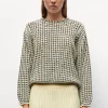 top maille tweedée col rond