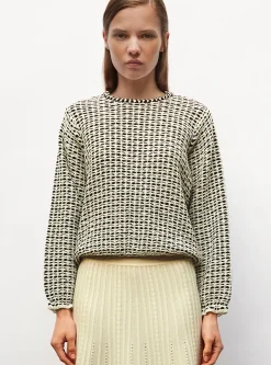 top maille tweedée col rond