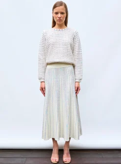 top maille tweedée col rond