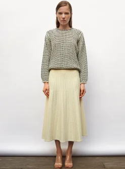 top maille tweedée col rond