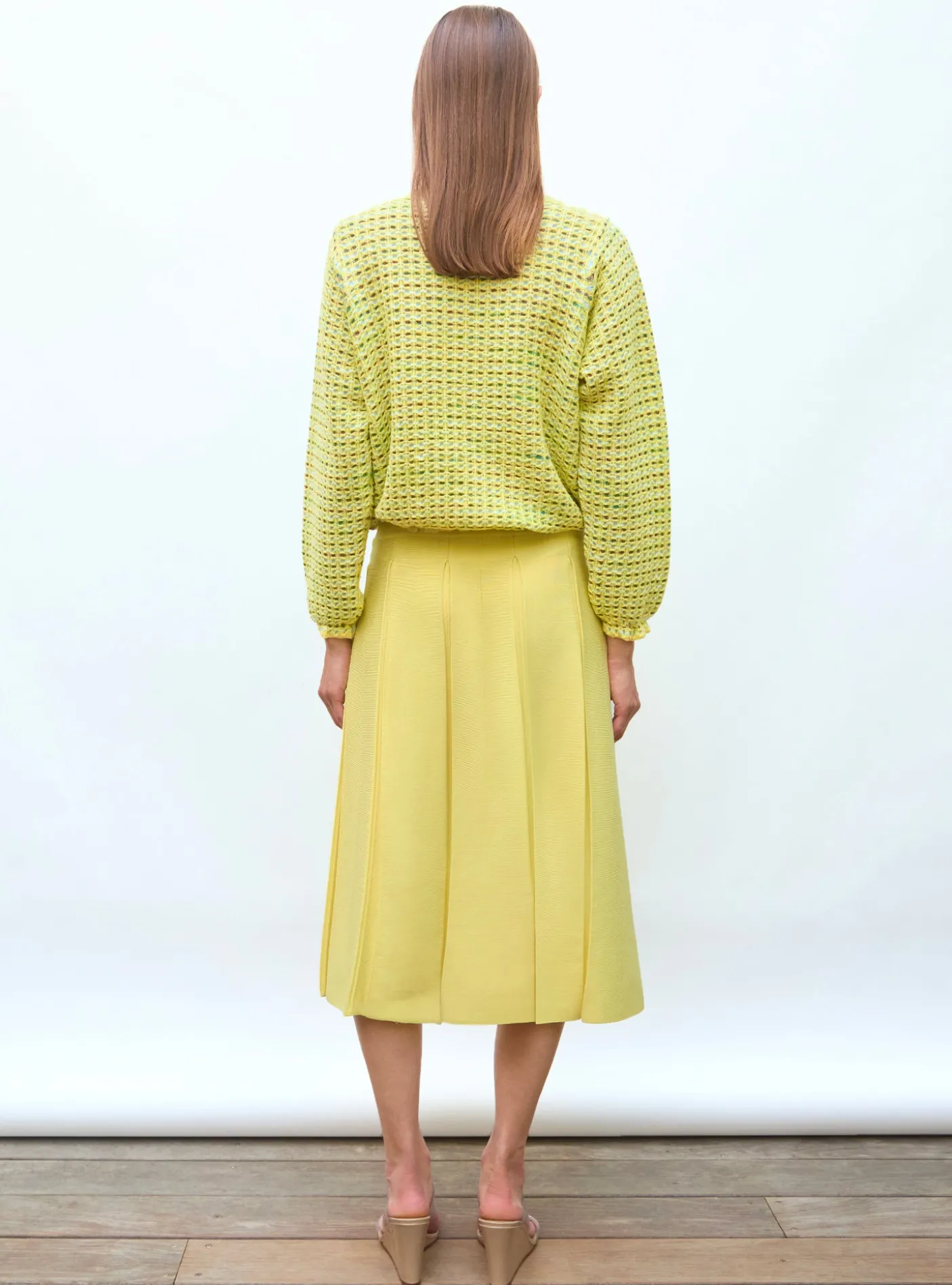 top maille tweedée col rond