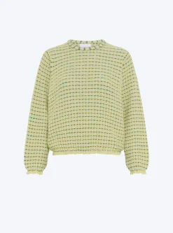 top maille tweedée col rond