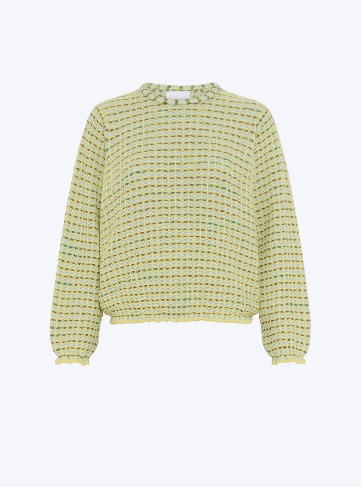 top maille tweedée col rond