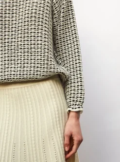 top maille tweedée col rond