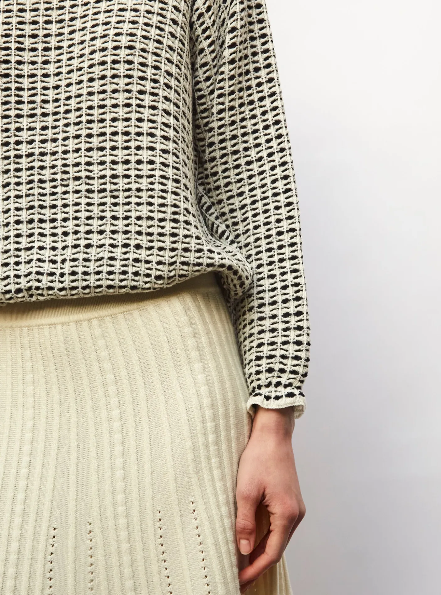 top maille tweedée col rond