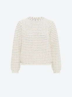 top maille tweedée col rond