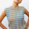 top maille zellige multicolore