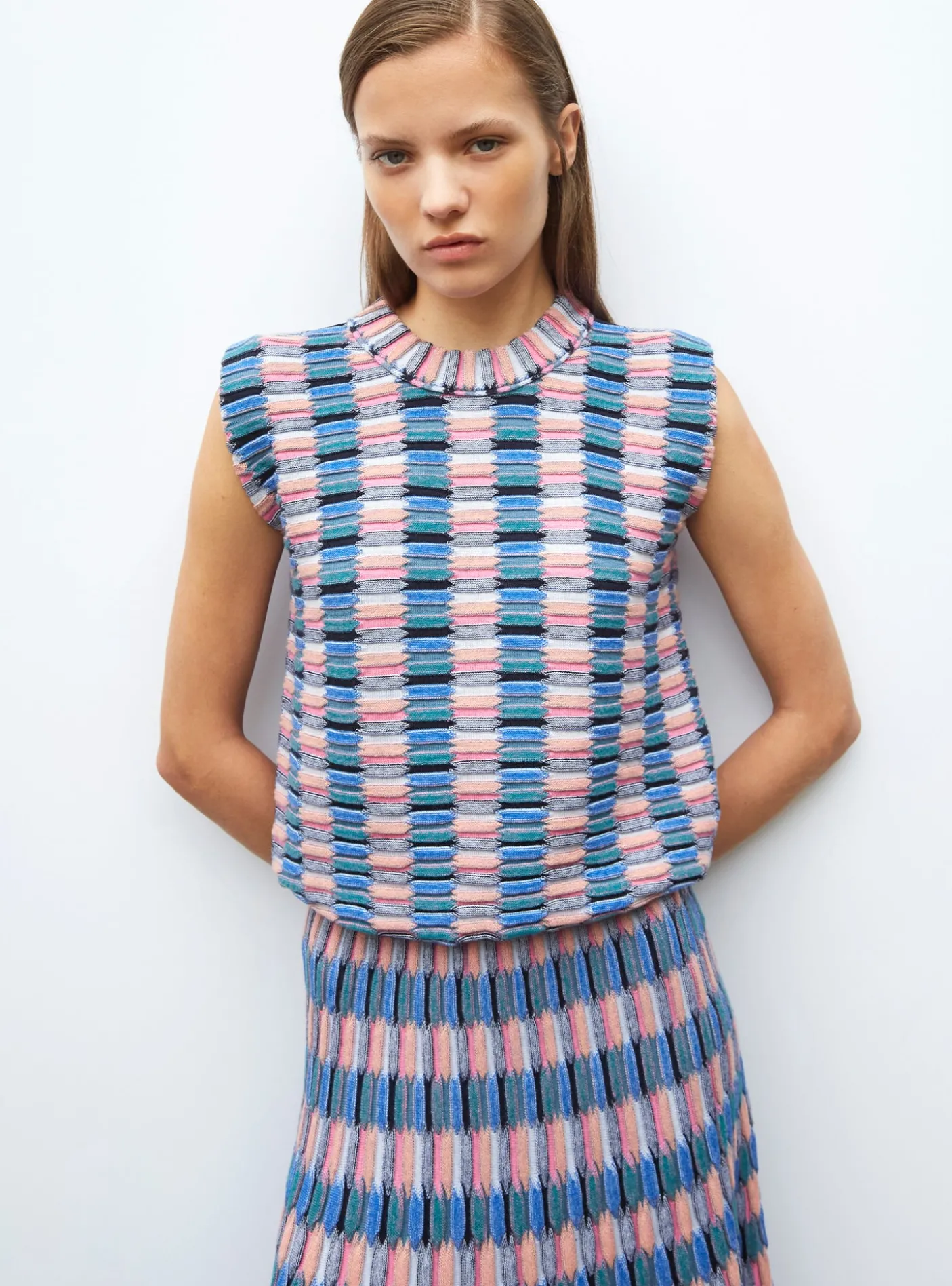 top maille zellige multicolore