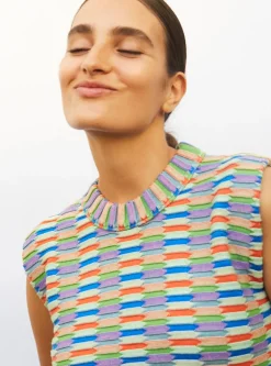 top maille zellige multicolore