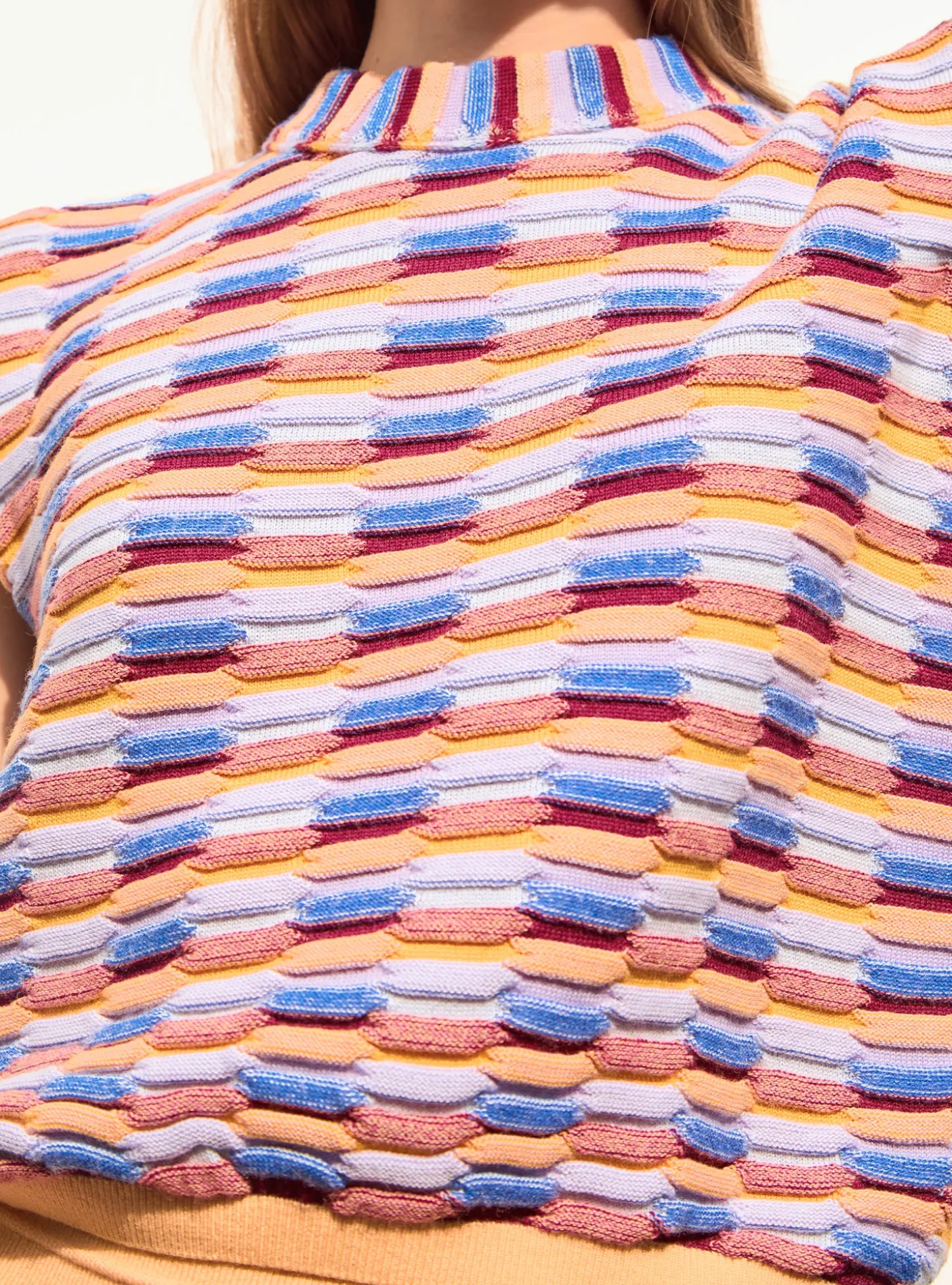 top maille zellige multicolore