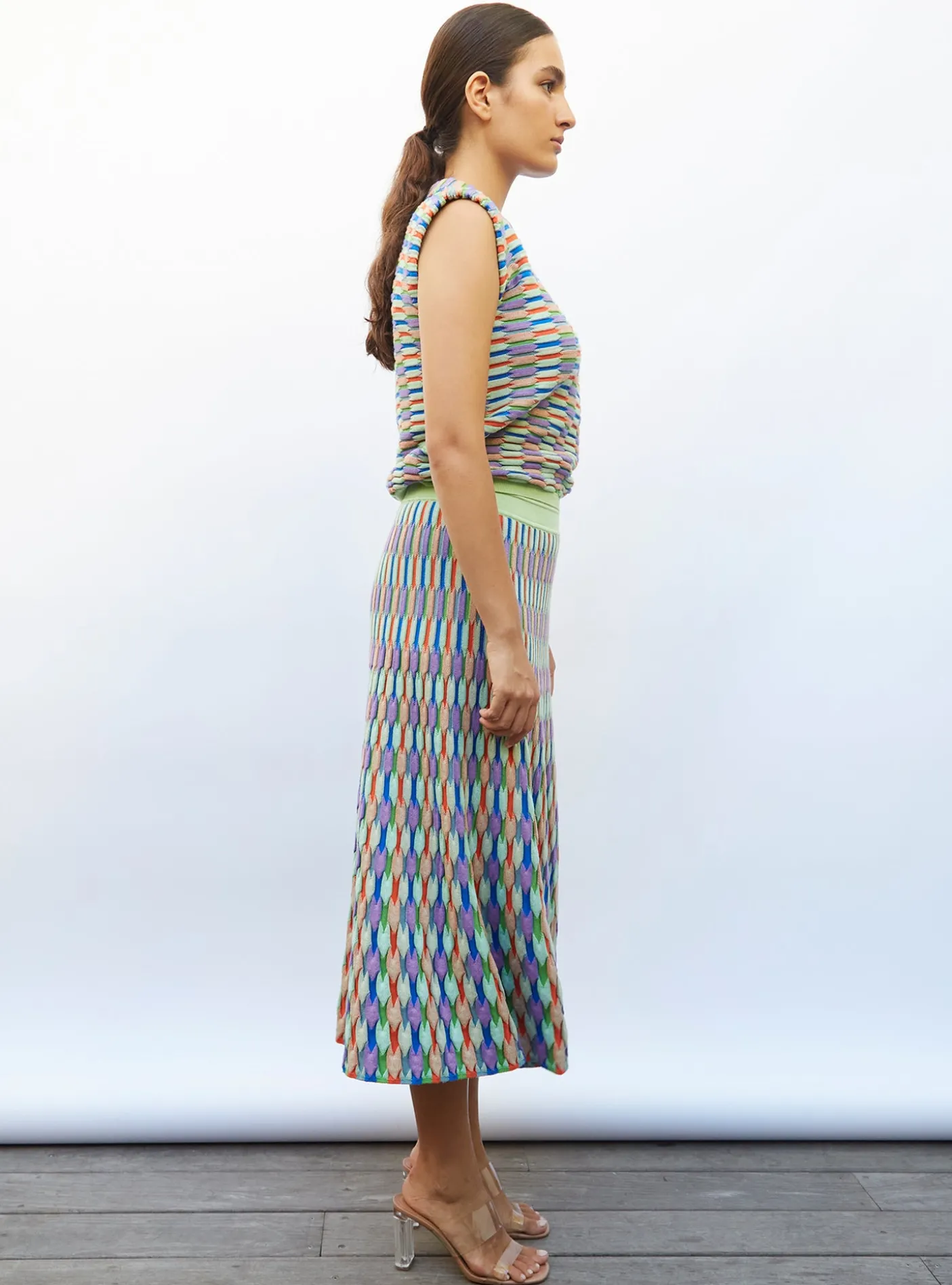 top maille zellige multicolore