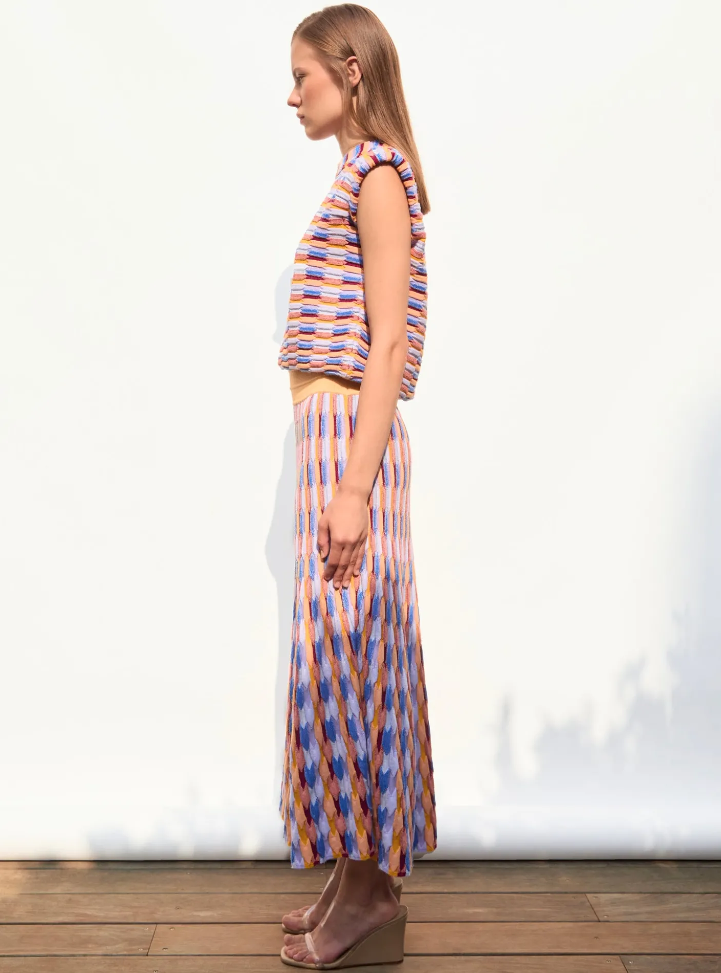 top maille zellige multicolore