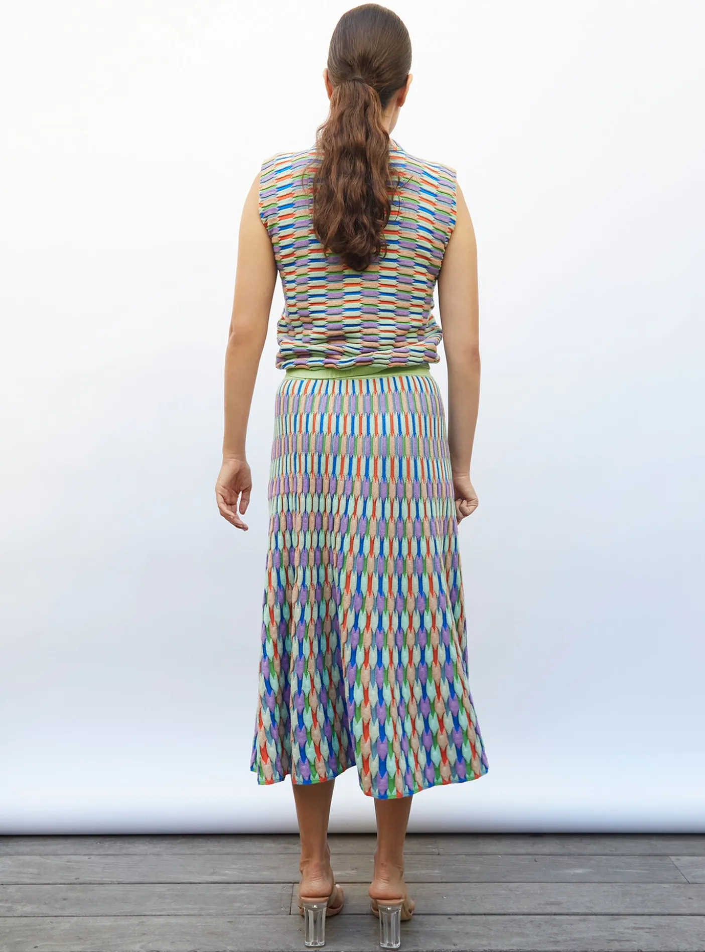 top maille zellige multicolore