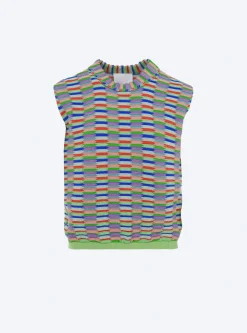 top maille zellige multicolore