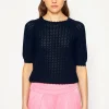 top manches coudes maille pointelle