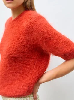 top manches coudes maille duveteuse