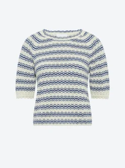 top manches coudes maille pointelle