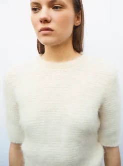 top manches coudes maille duveteuse