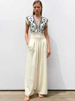 top v maille jacquard ikat