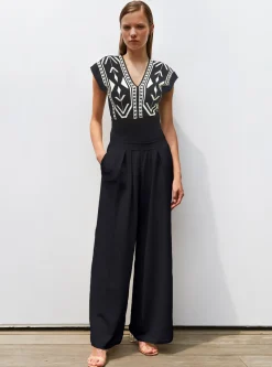 top v maille jacquard ikat