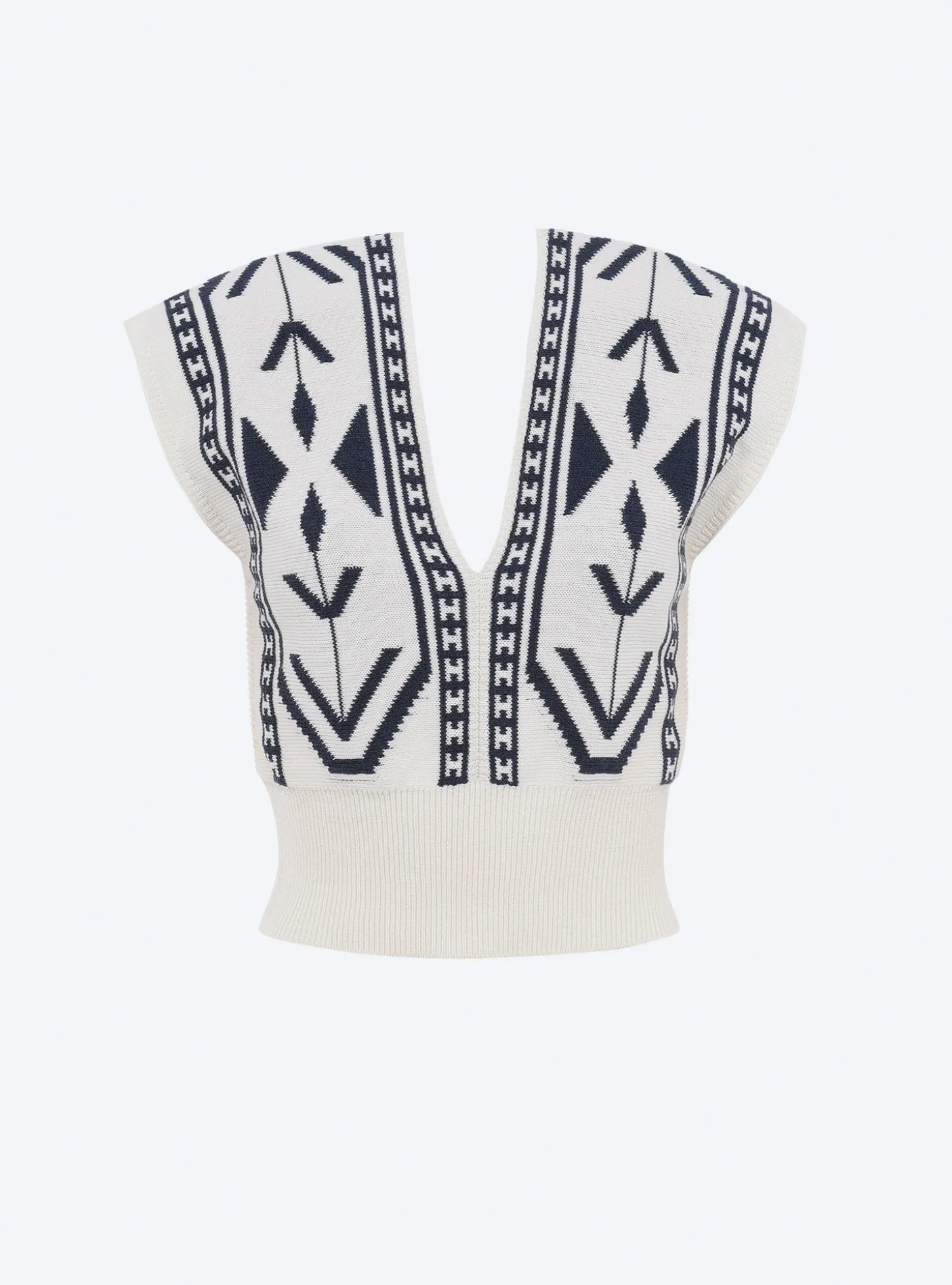 top v maille jacquard ikat