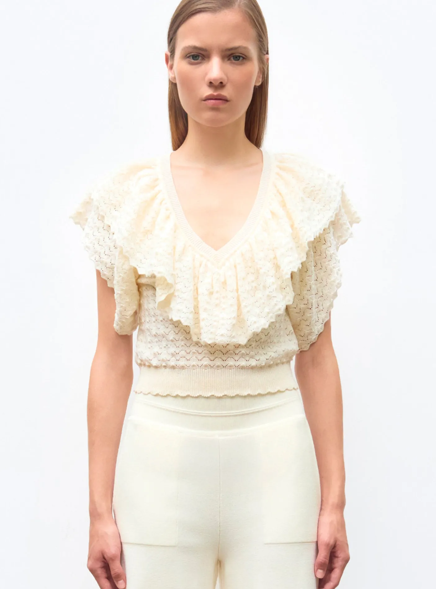 top v maille pointelle