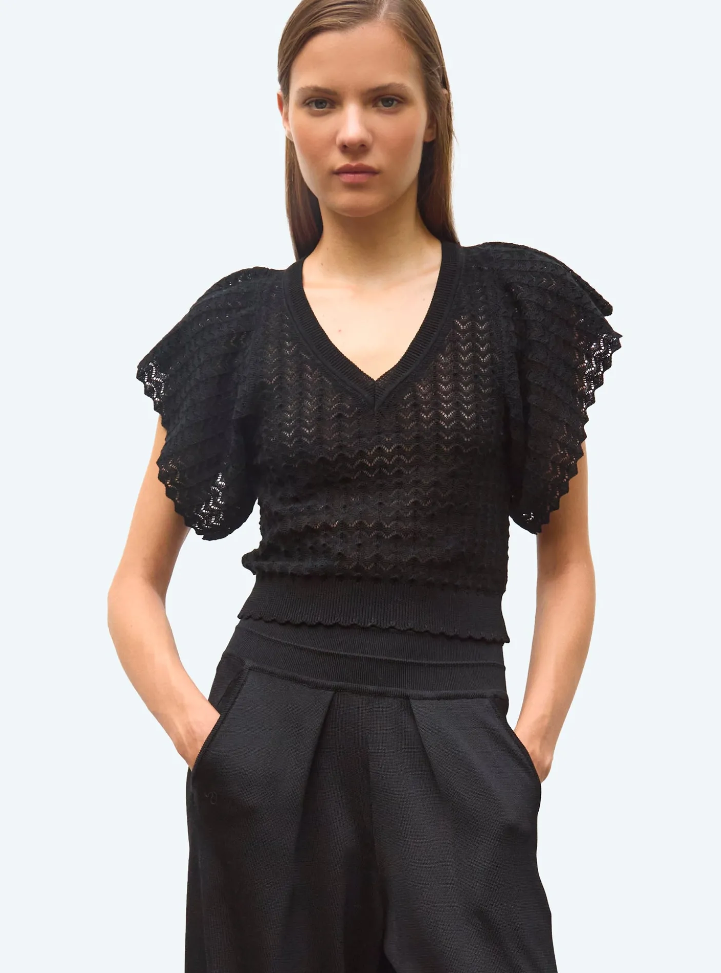 top v maille pointelle