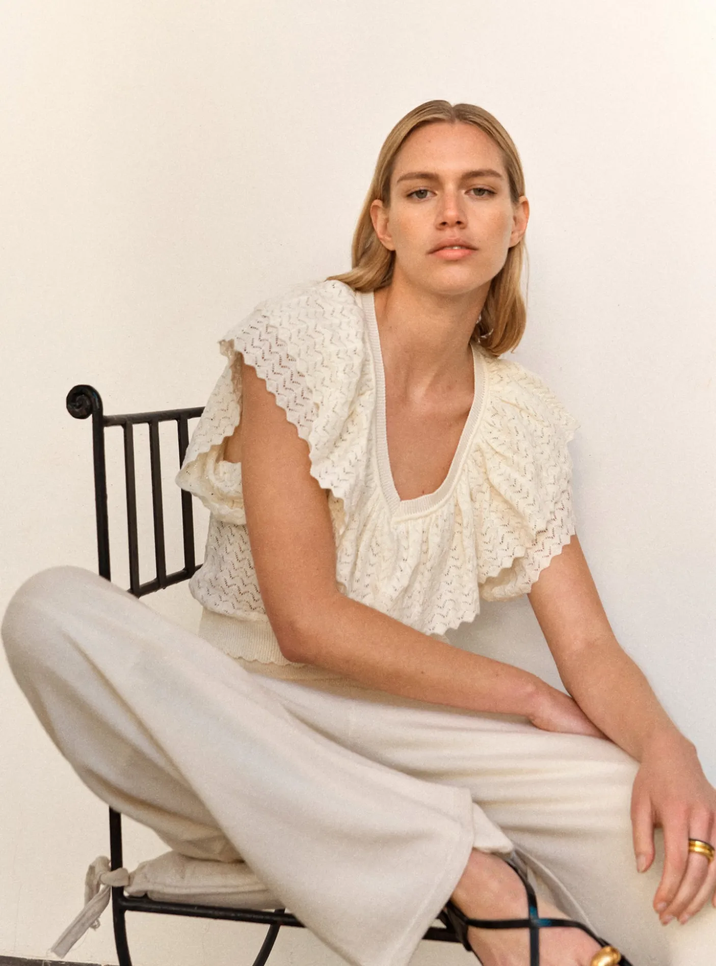 top v maille pointelle