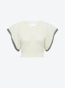 top v maille pointelle