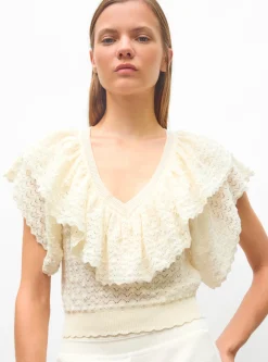 top v maille pointelle