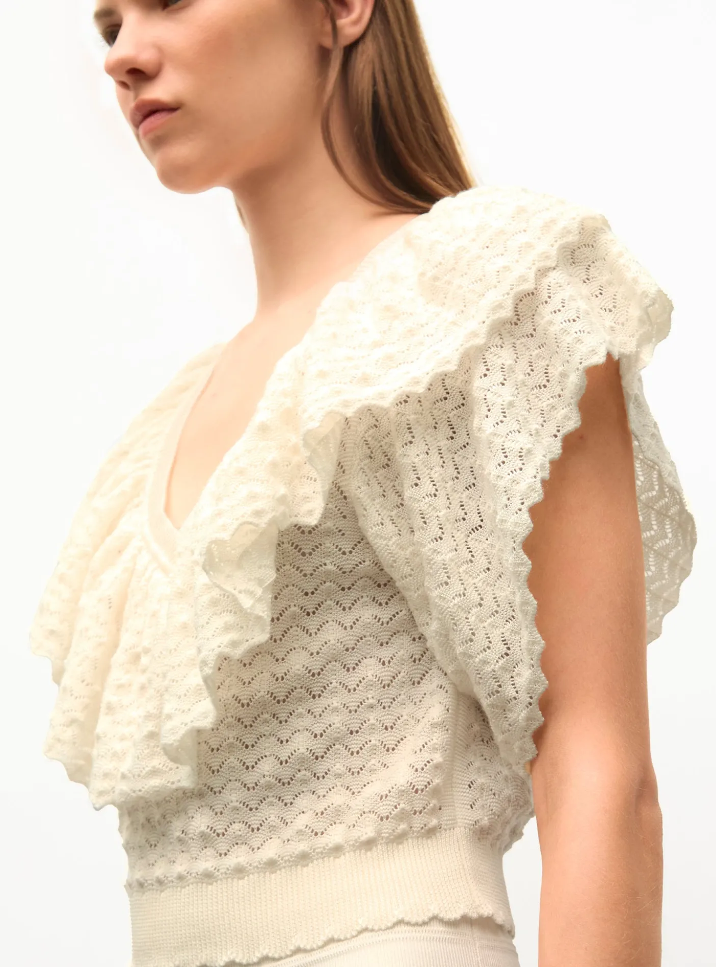 top v maille pointelle