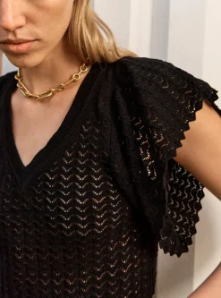 top v maille pointelle