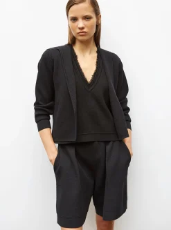 veste en maille mini côte piquée