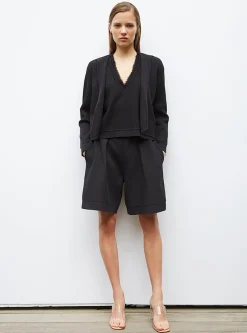 veste en maille mini côte piquée